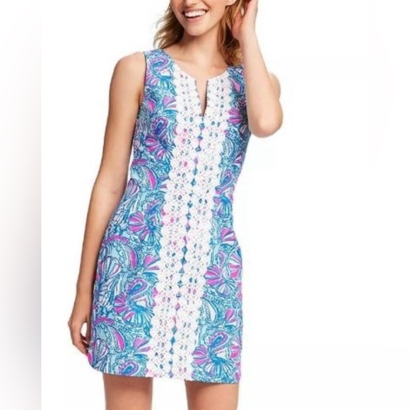 LILLY PULITZER |  Target 20th Anniversary Collection Blue Pink Shift Dress sz 2 - Picture 6 of 9